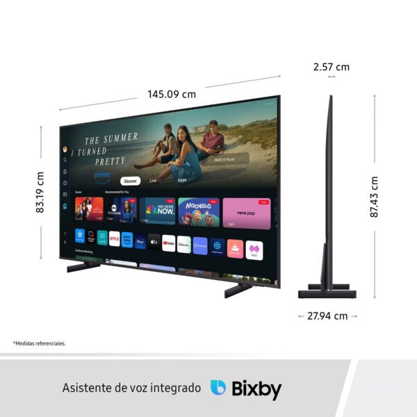 SAMSUNG Televisor 65 Crystal Uhd Du8000 4k Tizen Os Smart Tv (2024) - Imagen 3